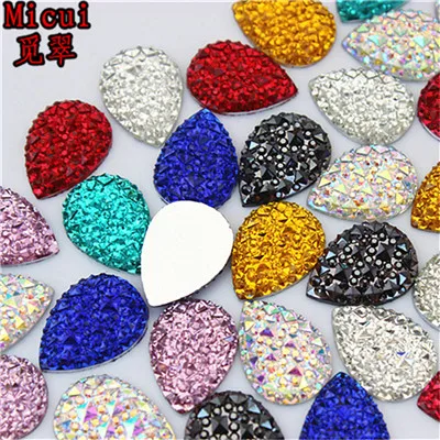 Mix color Micui 100 шт 13*18 мм Хрустальная Смола капля flatback Смола Стразы каменные бусины предметы для скрапбукинга ювелирные изделия аксессуары ZZ412 - Цвет: Mix color