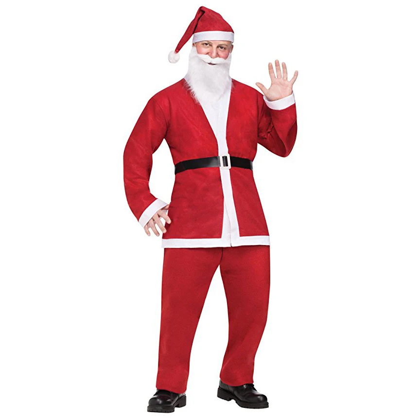 2017 New Arrival Plus Size Adult Costume Santa Claus Suit