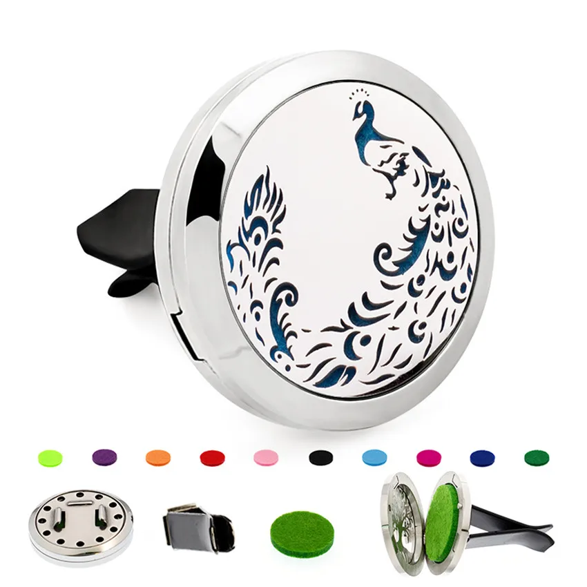 

Unicorn Mouse 30mm Magnet Stainless Steel Removable Essential Oil Aromatherapy Perfume Car Diffuser Locket Vent Clip 10 Pads