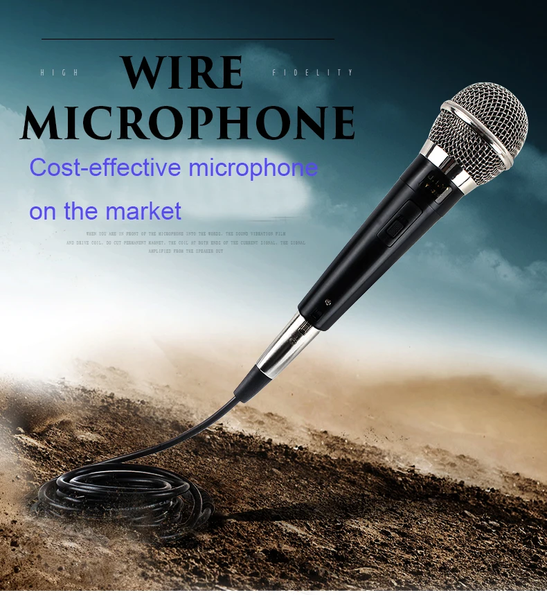 JIY Professional Wired Moving coil type Microphone High fidelity sound