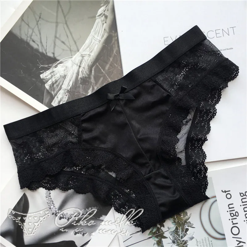 SP&CITY Fashion Silk Lace Hollow Out Panties Sex String European Women Transparent Lace Underwear Crotch Cotton Briefs Lingerie
