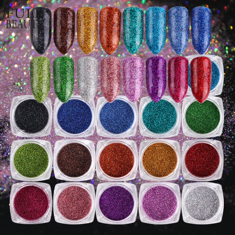 

Full Beauty 16 Boxes Glitter Laser Nail Art Powder Charm Shinning Sandy Sequins Nail Art Decoration Set Polish Manicure CHL01-16