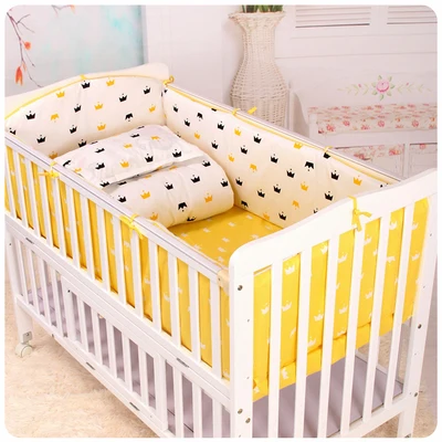6 шт./компл. детские постельные принадлежности кроватки бампер детская кровать защита для кроватки Корона Форма для новорожденных бамперы направляющая кровати - Цвет: as picture no quilt