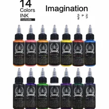 14 цветов татуировки художника чернил Набор-14 основных ярких профессиональных цветов татуировки чернила с пигментом татуировки питания