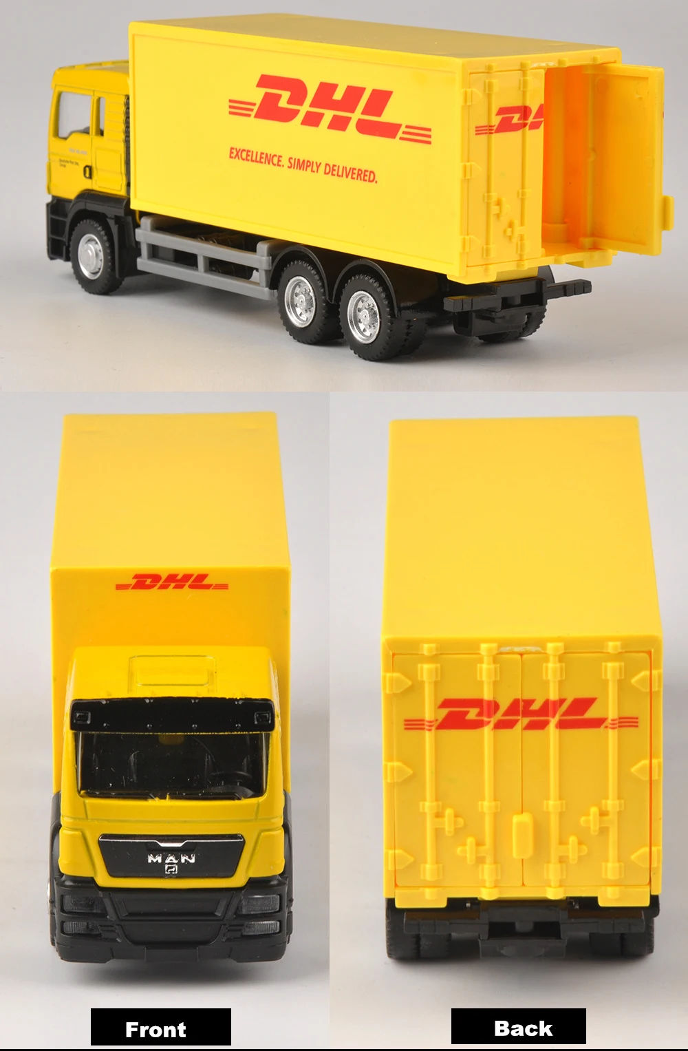 1:64 MAN TGS Express DHL Container Truck LKW Modellauto Spielzeug Model Gelb