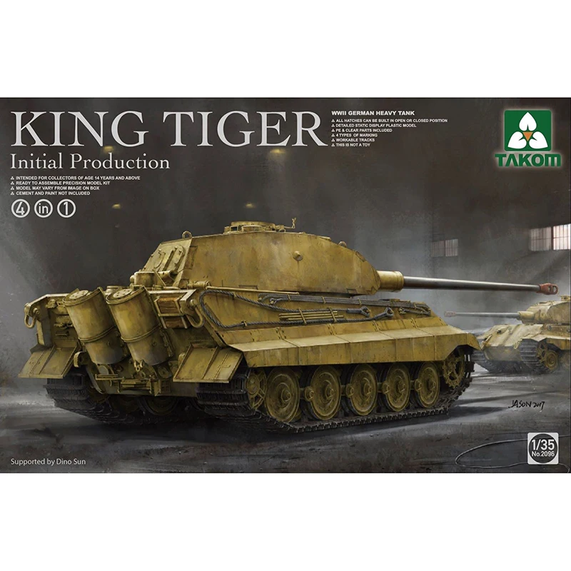 

1/35 TAKOM 2096 WWII GERMAN HEAVY TANK KING TIGER Initial Production 4in1 model hobby