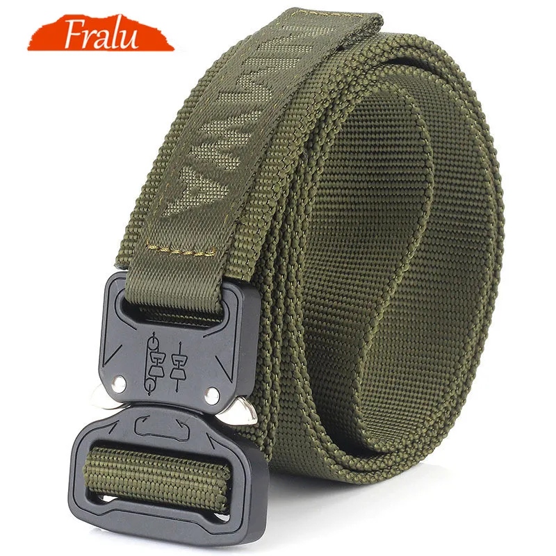

FRALU Camouflage Military Equipment Tactical Belt Men SWAT Combat Knock Off Army Belt Nylon Heavy Duty Paintball Waist Belt