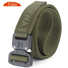 FRALU Camouflage Military Equipment Tactical Belt Men SWAT Combat Knock Off Army Belt Nylon Heavy Duty Paintball Waist Belt military tactical nylon shotgun belt camouflage light gray
