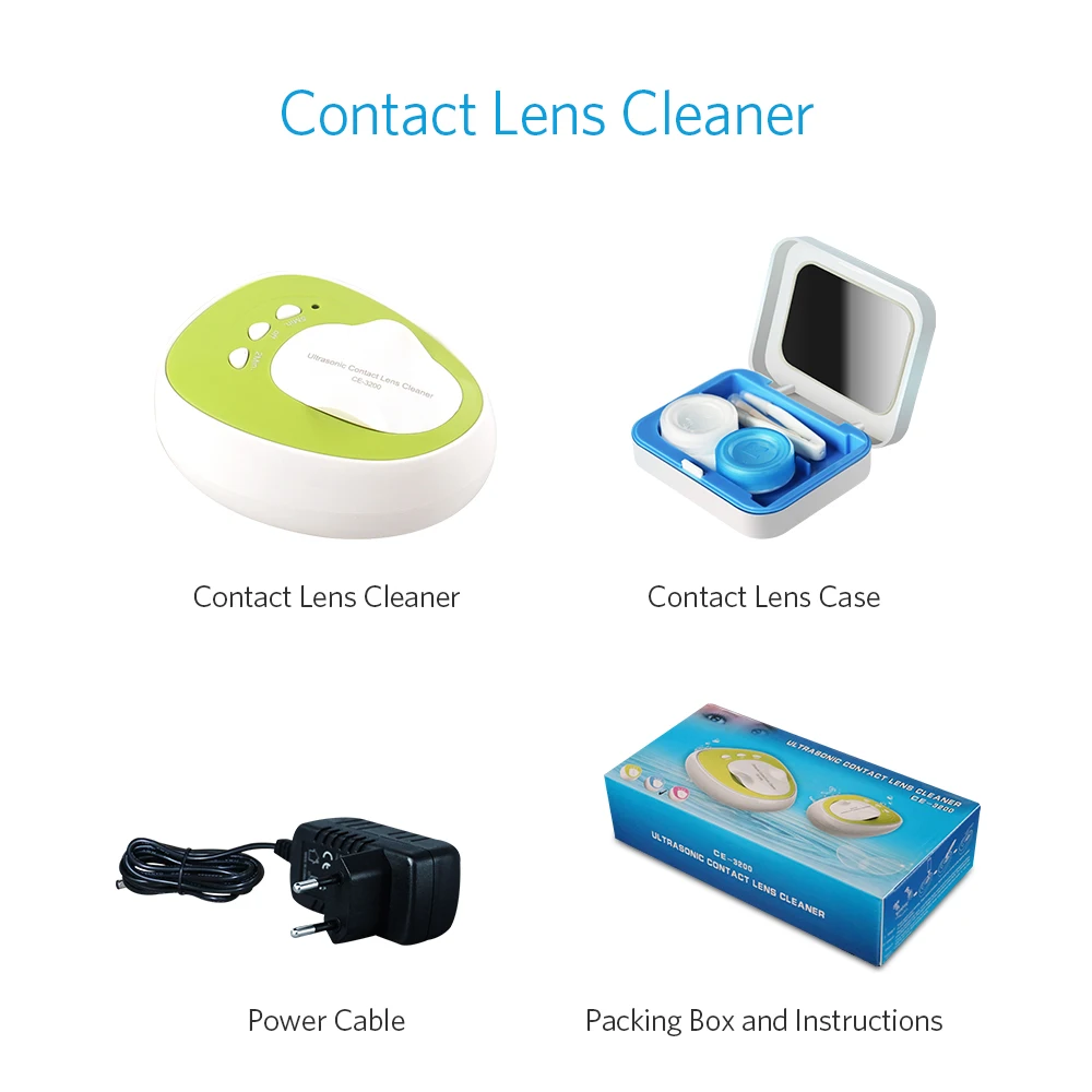 Электронная цифровая мини ультразвуковая Чистящая машина, мойка для ванной, контактные линзы, ультразвуковые очки-невидимки, коробка для путешествий