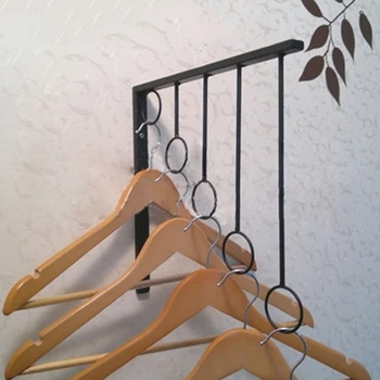 

Iron 5 Ring Wall Mount Clothing Hanger for Garment Scarf Handbag Shop Display