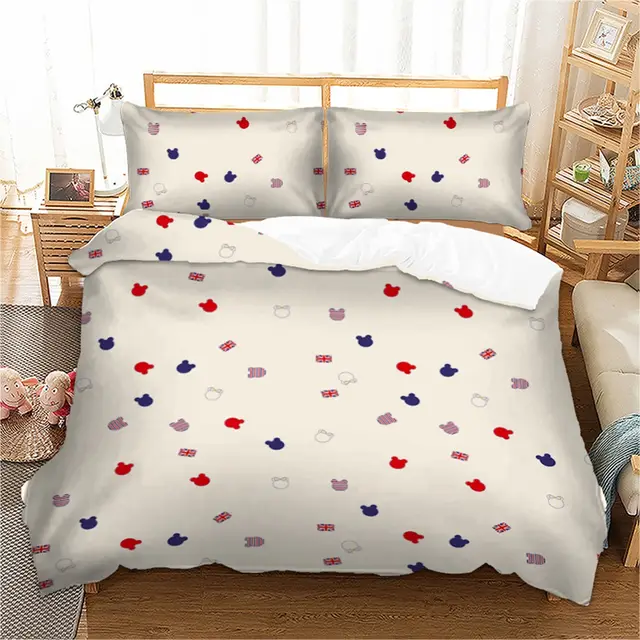 Mickey Mouse Duvet Cover Set Bed Sheet With Pillow Cases Double