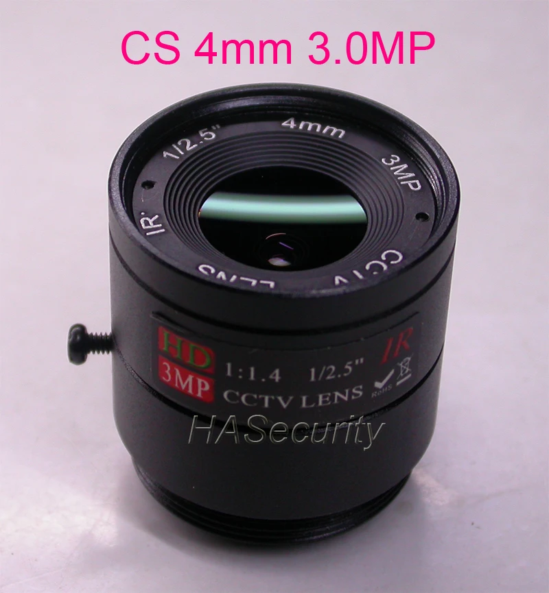 4 мм CS mount 3.0MP 1/2. " F1.4 объектив для камеры видеонаблюдения