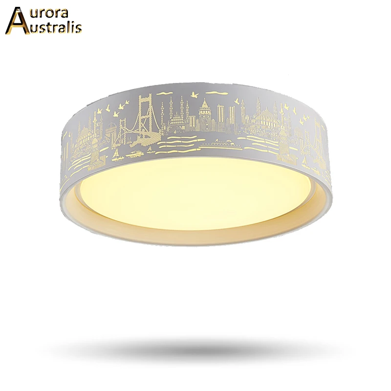 

Modern LED Ceiling Lamp Warm Bedroom Light Creative  Round White Luminaire Home Lighting Simple Modern Iron LED Ceiling Lamp
