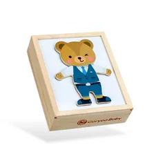 Деревянный пазл игры Магнитная одежда с изображением мишки переодеться детей деревянные головоломки обучения Развивающие деревянные головоломки E2984Z