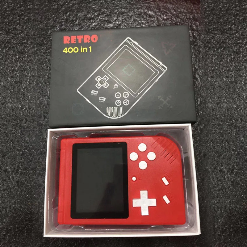 Мини Ретро ТВ Портативный игровой плеер встроенный 400 классический FC для ТВ игр портативный детский Видео игровой консоли подарок для детей - Цвет: Red