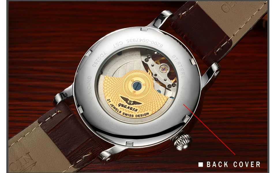 superior tourbillon relógio mecânico automático masculino casual