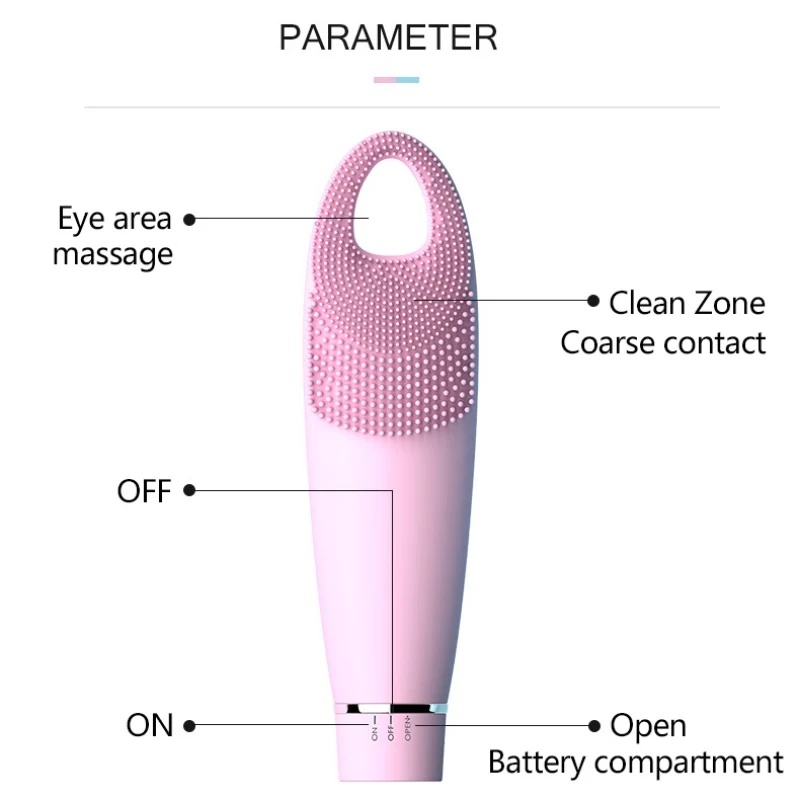 Силиконовая электрическая Очищающая щетка для лица очиститель для лица Водонепроницаемая ультразвуковая вибрационная щетка для мытья лица