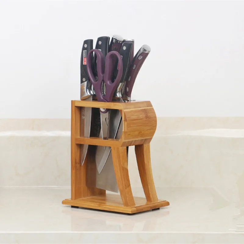 Bamboo Kitchen Knife Holder Creative Design Kitchen Tool Organizer
