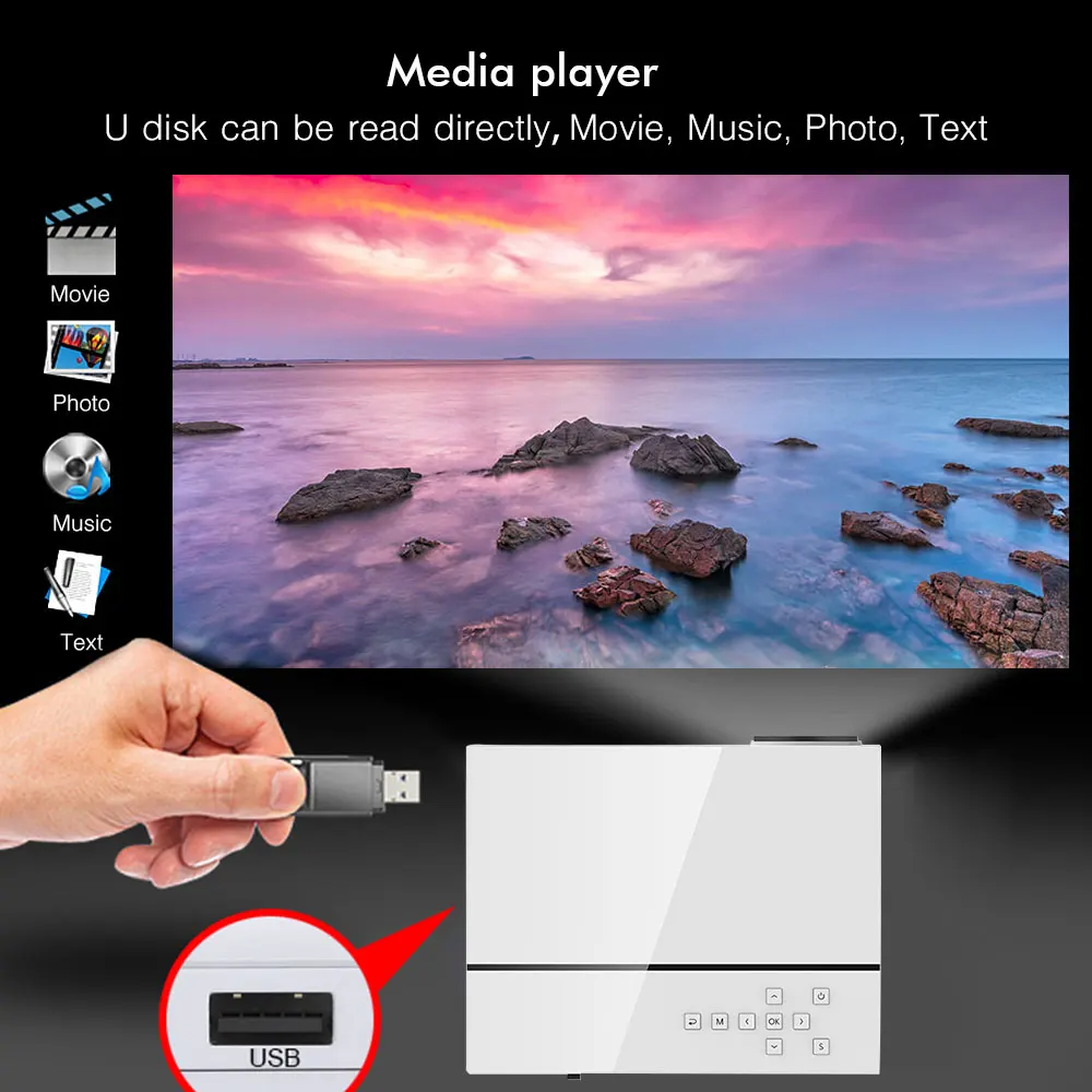 Salange T26L светодиодный проектор Full HD 5500 люмен для домашнего кинотеатра HDMI VGA USB 1080P