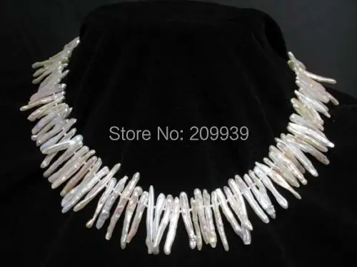 

huij 00318 white freshwater pearl toothpick stick beads