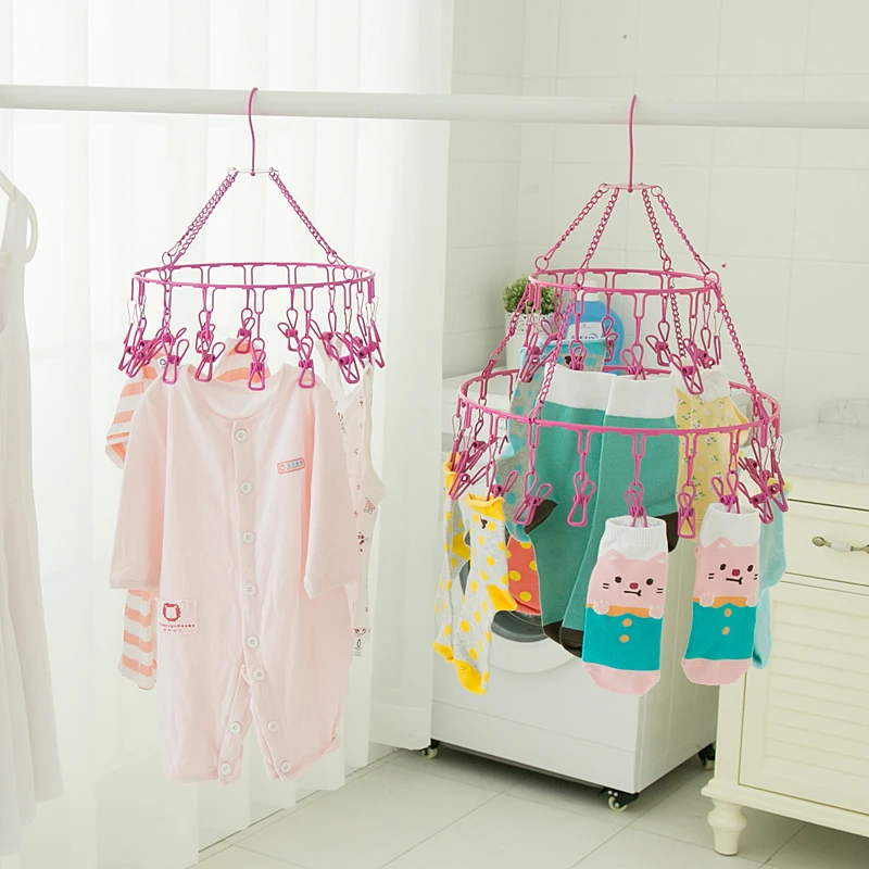 Multi hanging clothes drying racks clip child baby socks coat hanger