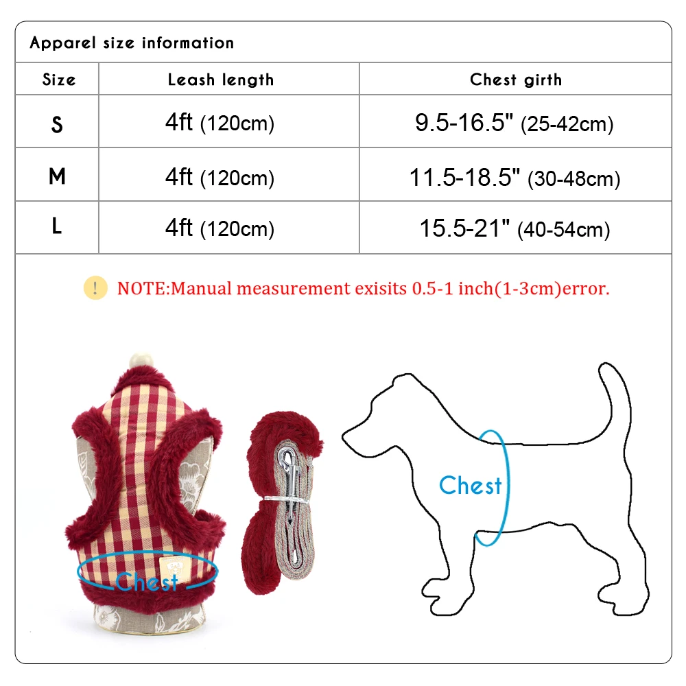 Мягкий клетчатый поводок для маленьких собак, кошек, поводок, Мягкий Нейлоновый теплый жилет для щенков Чихуахуа и поводок, набор для йоркширских поводков