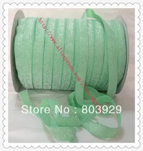 Trecho Metallic Headband Fita Mint Faísca Fita 3/8 “Mint Fosco Glitter Fita De Veludo Elástico