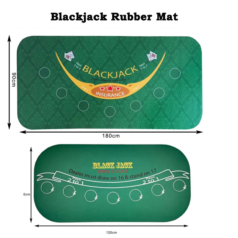 1pc Blackjack Rubber Mat Table Cloth Size 1.2M or 1.8M