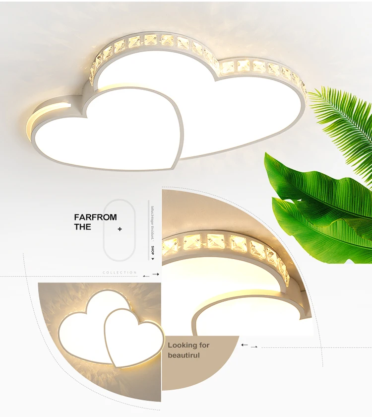 Современные светодиодные люстры в форме сердца для гостиной спальня столовая затемнения приспособление Люстра потолочная лампа