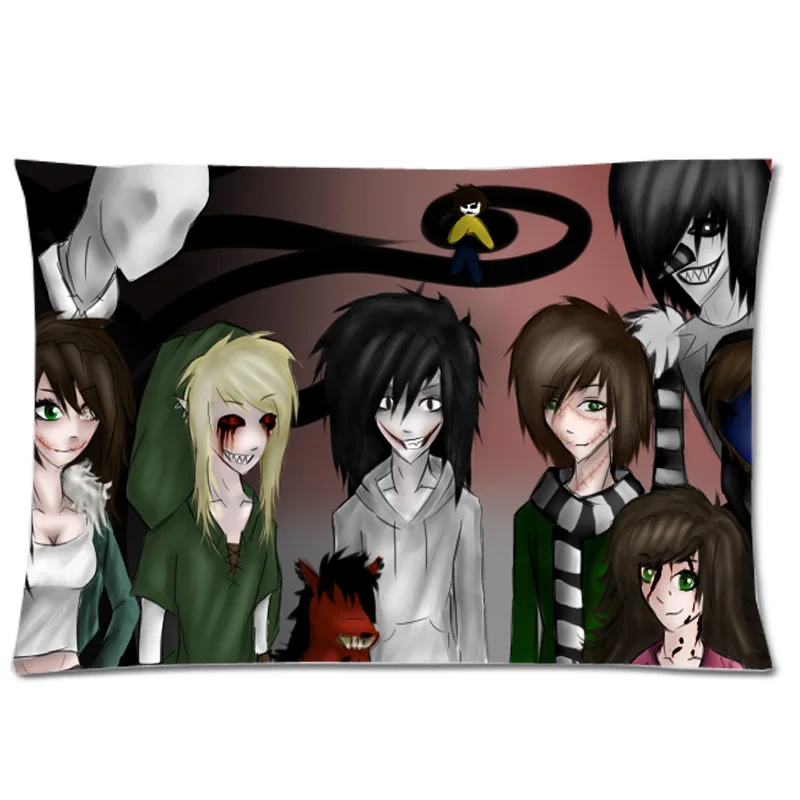 

Creepypasta Family Two Side Printed Pillowcase Custom Pillow slip Rectangle Polyester Pillow Case&Pillow Cover 50x75cm