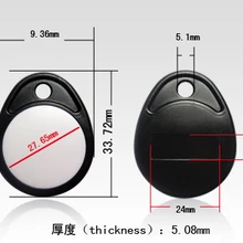 1000 шт. 125 кГц EM4100 ID радиочастотные Брелоки для ключей, RFID тег, RFID Маркер для контроля доступа по отпечаткам KF-06