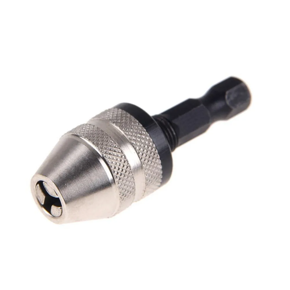  1pc 0.3-3.4mm Electric Screwdriver Drill Chuck Sliver&Black Drill Bit Chuck Hex Shank Adapter Converter Quick Change Chuck