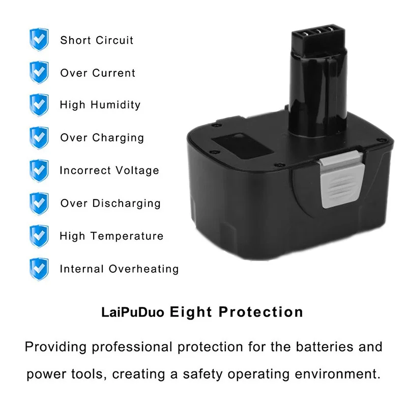 Laipuduo 12V 2000mAh Ni CD аккумулятор для электроинструмента Interskol H12 беспроводная дрель 2