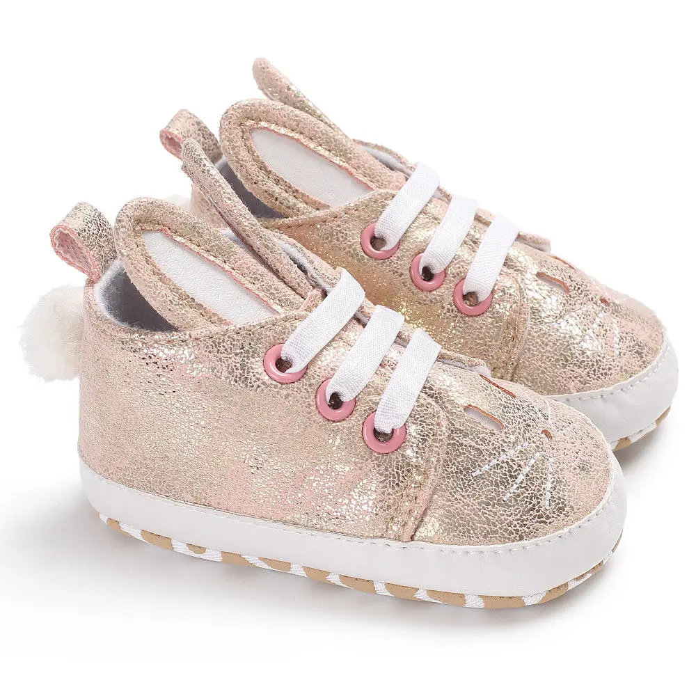 

Fashion Bling Rabbit Shoes Baby Shoes Girls Boys PU Shoes Soft Casual Baby Shoes First Walkers White Black Orange