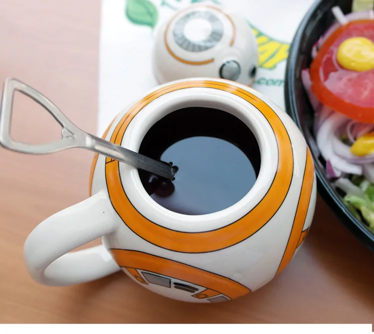 Звездные войны, BB-8, робот, кружка, 420 мл, фарфоровая чашка, кружки, индивидуальные керамические кофейные чашки с крышкой, Забавный чай, креативный Zakka, стакан, подарок