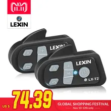 Original 2PCS Lexin T2 Motorcycle Bluetooth Helmet Intercom with noise cancellation BT intercomunicador Interphone Headsets MP3