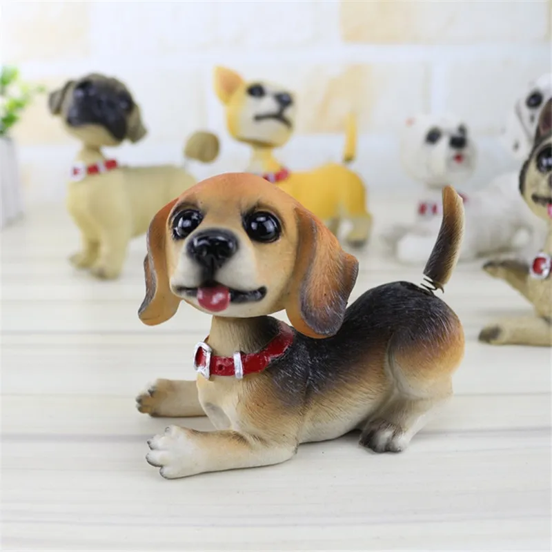 Аксессуары для украшения дома миниатюрный щенок из смолы мини-мультфильм качающаяся голова фигурки собак животные Автомобильные украшения для кукол