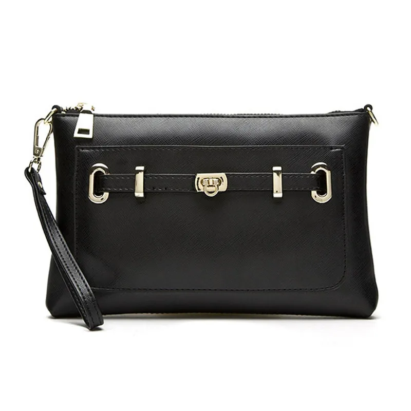 

2017 New Fashion Candy Color Cross Pattern Split Leather High Quality Chain Envelope Clutch Women messenger Bag ladies evening
