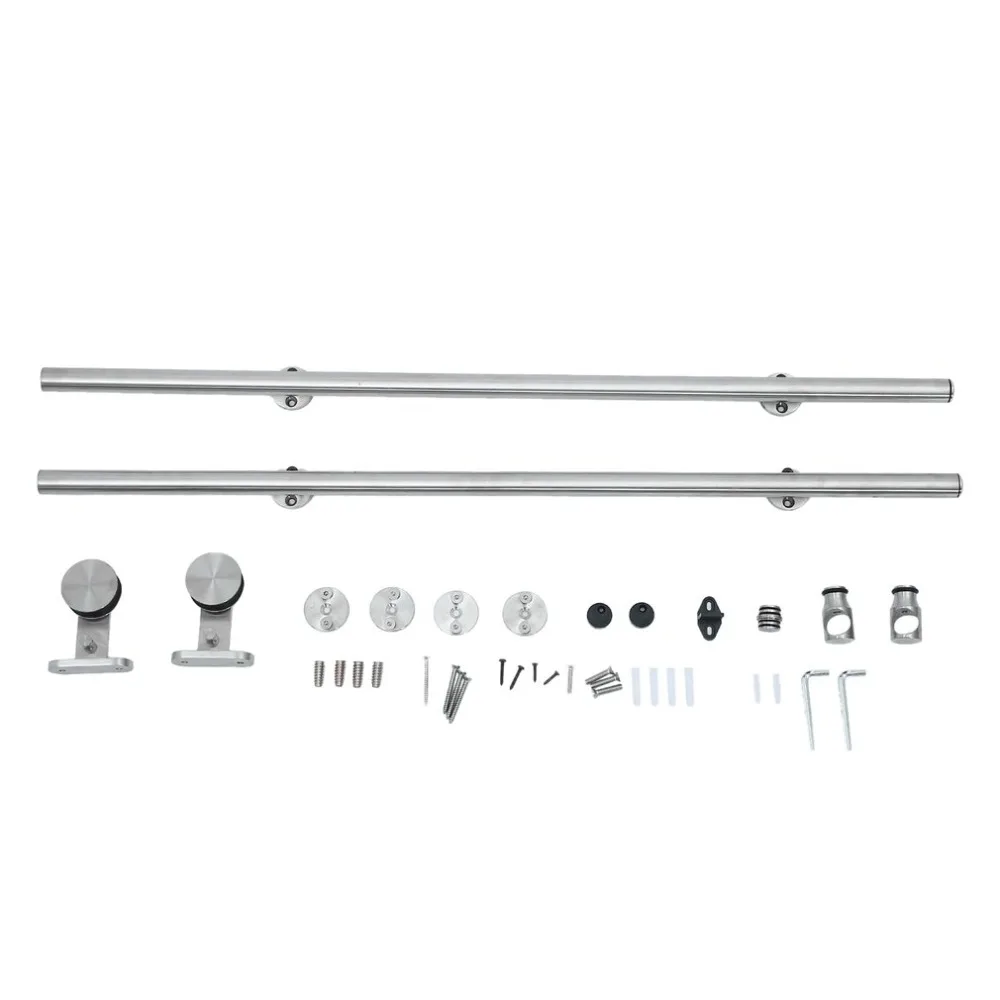 

1.83M Modern Stainless Steel Sliding Barn Wood Door Track Rail Set Wood Door Sliding Track Sliding Door System Door Hardware