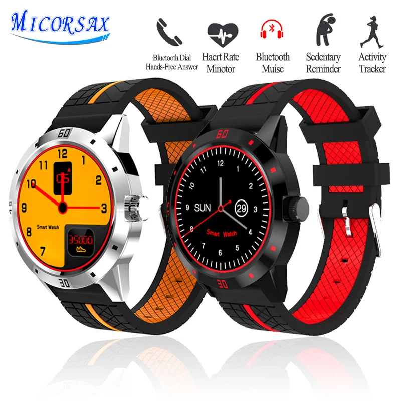 

Steel Alloy Watch Heart Rate Smart Wristband Fitness Bracelet Tracker Activity Pedometer Bluetooth Dial Hands-Free Answer Band