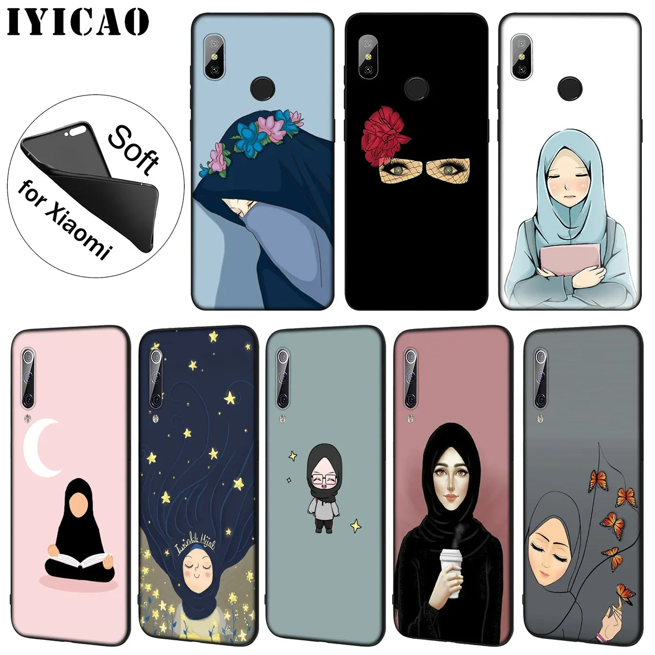 IYICAO Мусульманский Исламский женский Мягкий силиконовый чехол для телефона Xiaomi Mi