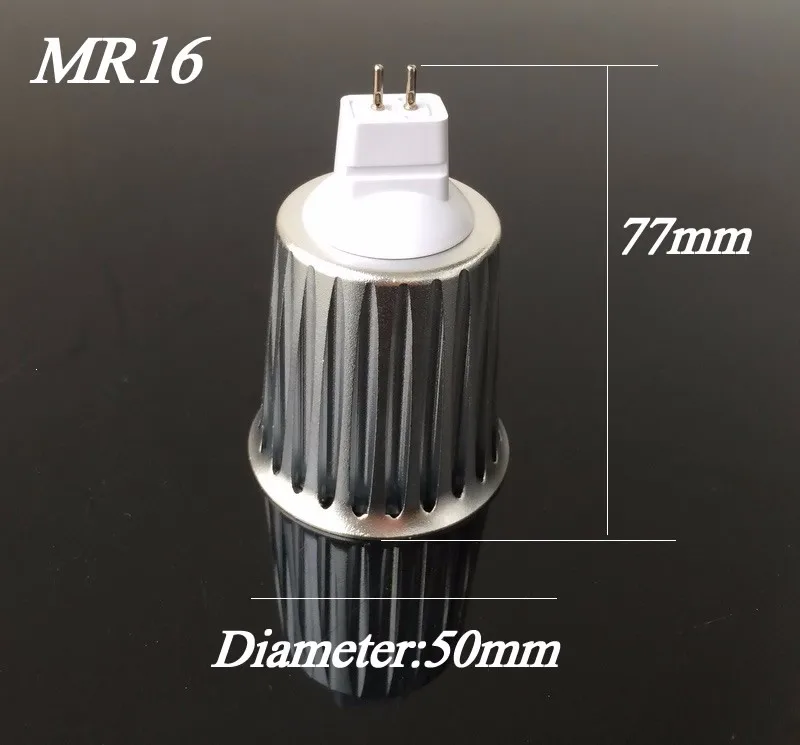 Серебряный Алюминий 10 Вт Cob Светодиодный прожектор Gu10 Mr16 Gu5.3 E27 Dimmable ламповое освещение люстр 900lm AC85-265v 12 v 3 года гарантии