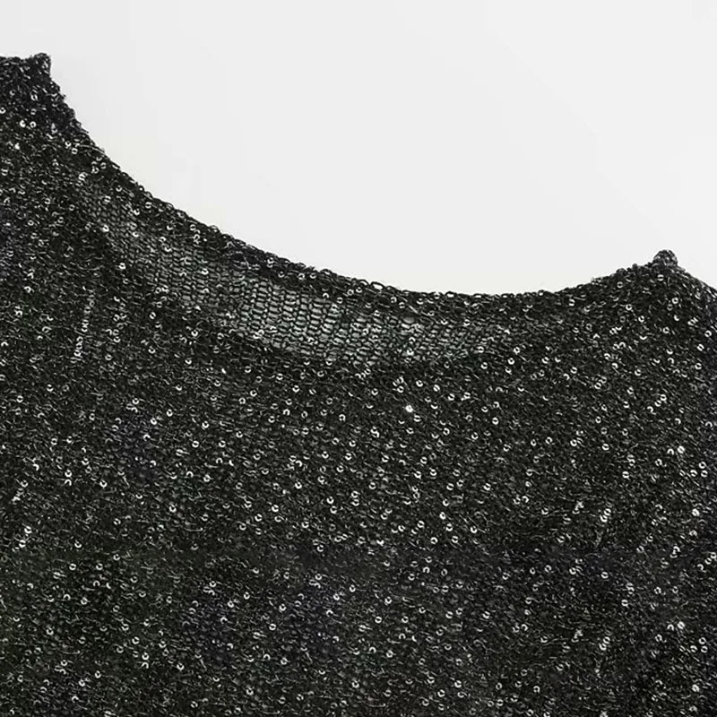 Long Pullover Sweater Spring Solid Long Sleeve Sequin Pullover Women Knitted Sweater Casual Loose Thin Jumpers Sweaters Ladies Long Pullover Sweater Spring Solid Long Sleeve Sequin Pullover Women Knitted Sweater Casual Loose Thin Jumpers Sweaters Ladies