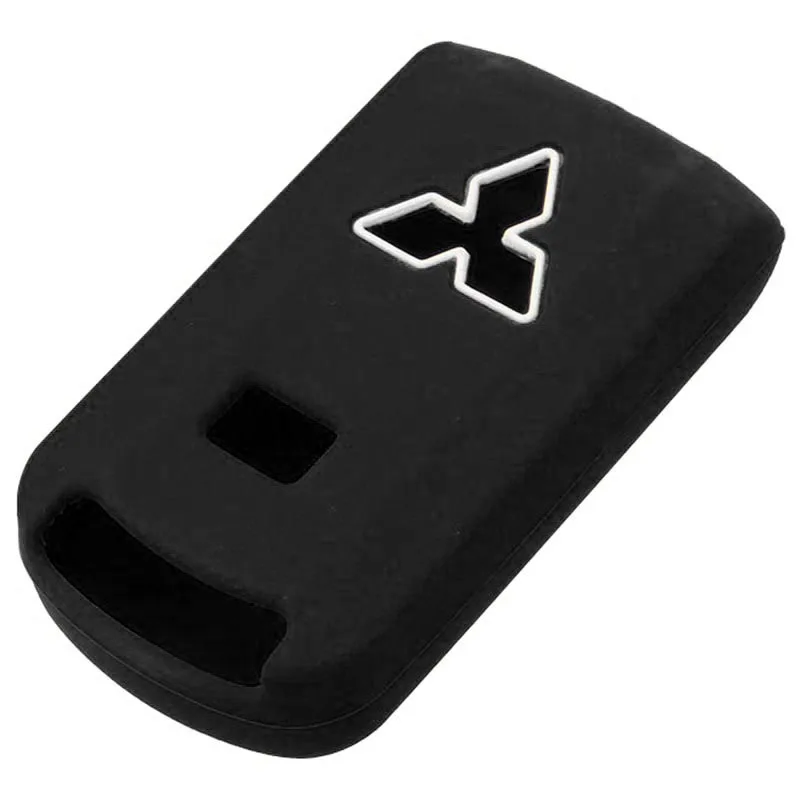 Black 3B Silicone Key Fob Case Cover For Mitsu-bishi Lancer Outlander Pajero