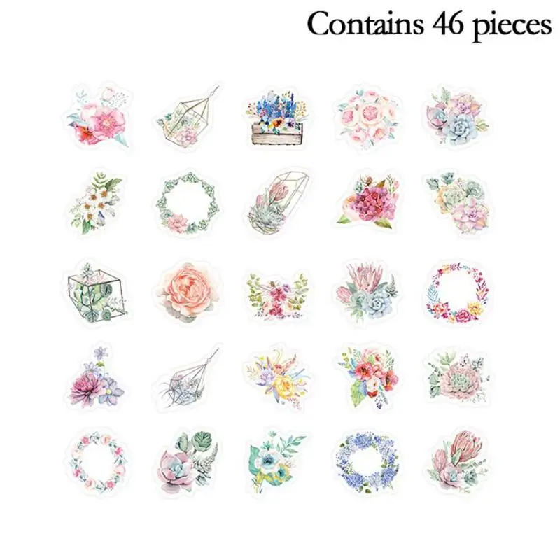 

Flowers Sticker Decorative Diy Diary Stickers Kawaii Planner Scrapbooking Journal Stickers Stationery Escolar School Supplies