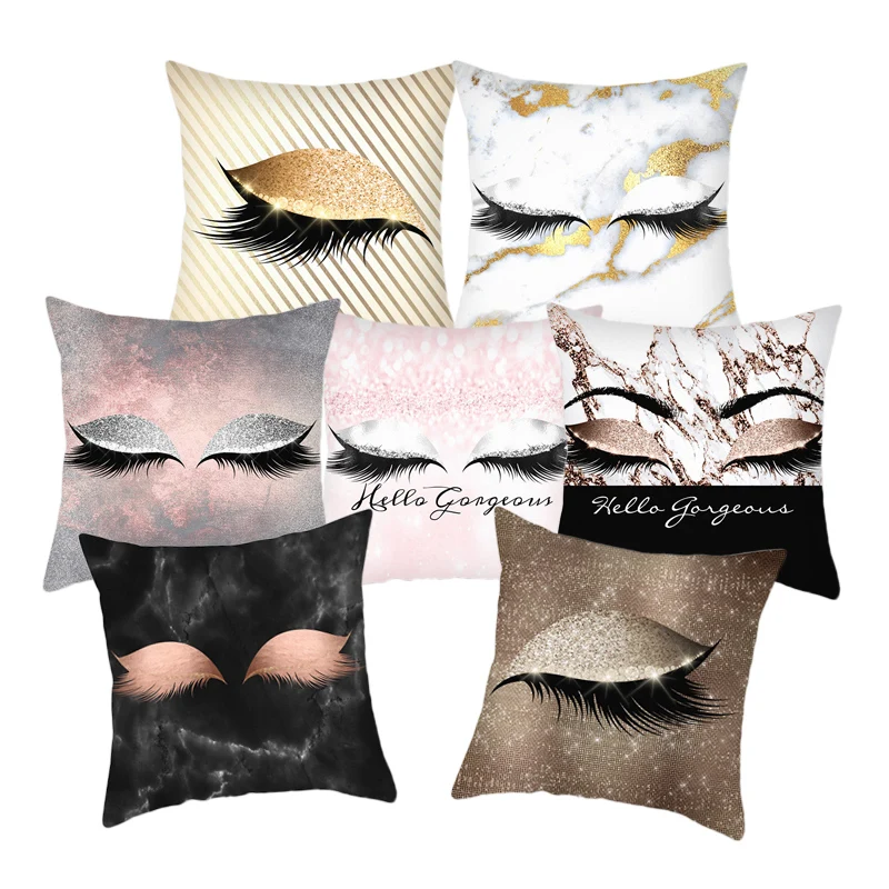 

Eye Lash Fashion Decorative Pillowcover Polyester Cushion Cover Pillowcase Cushions for Sofa cojines decorativos para sofa 10057