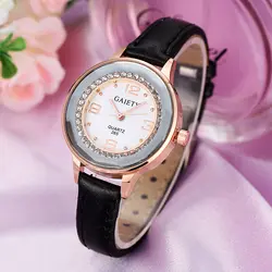Роскошные Часы Для женщин веселость новый бренд модные кожаные Наручные часы ремешок кварцевые часы Повседневное Бизнес спортивные часы