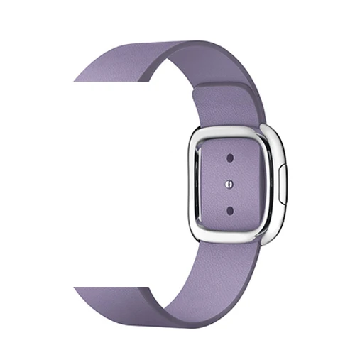Кожаный ремешок для apple watch 4 5 Группа 44 мм 40 мм apple watch 42mm 38 мм, для iwatch, версия 3, 2, 1 браслет Современная застежка ремешок для часов - Цвет ремешка: Lilac color