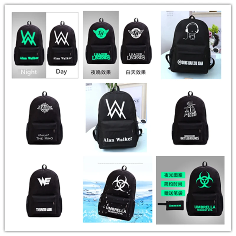 

Cool Luminous PUBG Backpack Bag Playerunknown's Battlegrounds Alan Walker Car Backpack Backpack Outdoor Large Capacity New