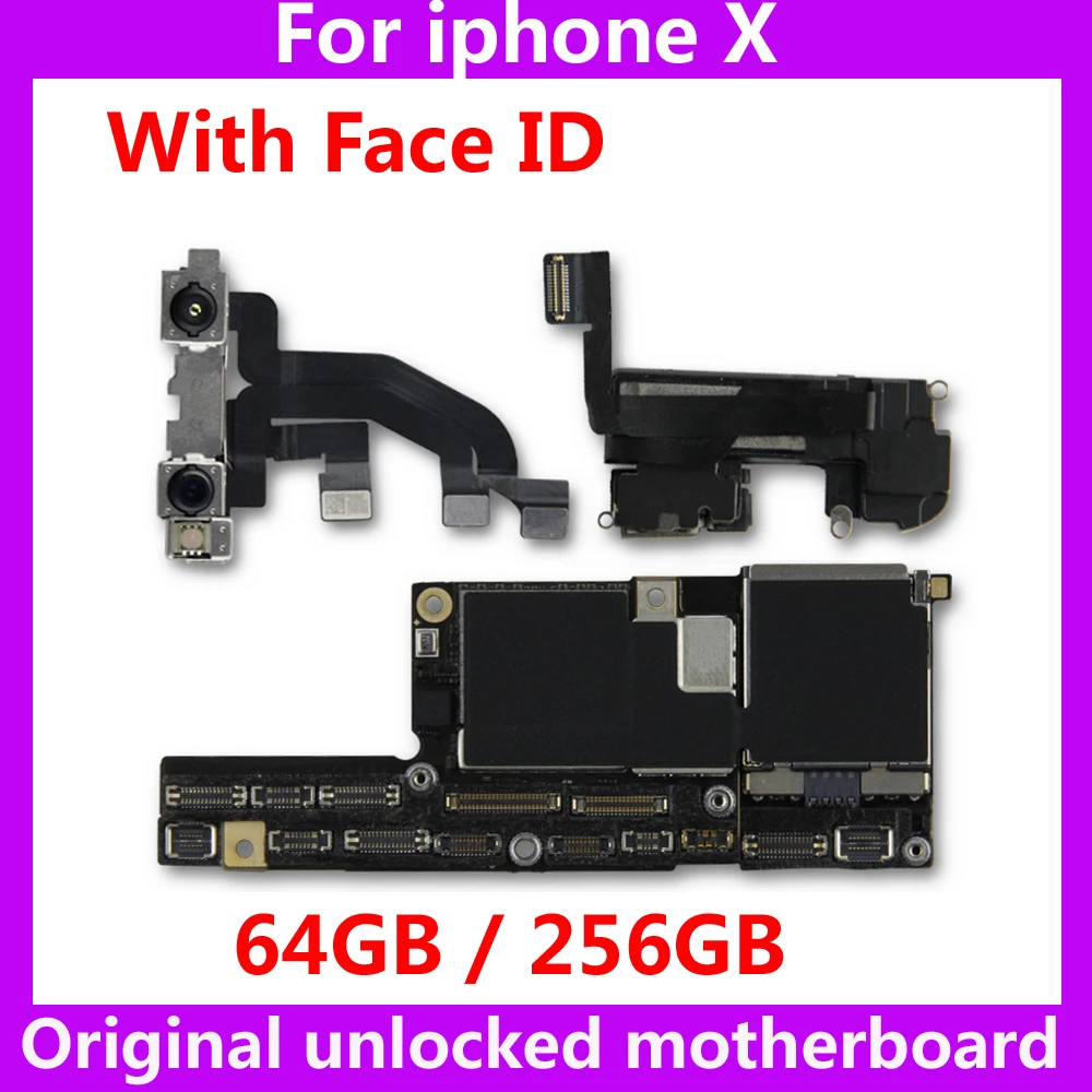 100% оригинальная материнская плата для iphone X 64 Гб 256 ГБ разблокированная с системой
